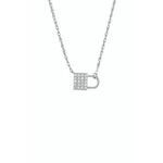 Fossil Izjemna srebrna ogrlica s cirkoni JFS00624040 (verižica, obesek)