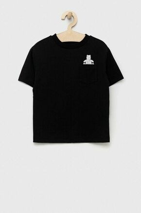 Otroška bombažna kratka majica GAP črna barva - črna. Otroške lahkotna kratka majica iz kolekcije GAP