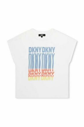Otroška kratka majica Dkny bela barva - bela. Otroške kratka majica iz kolekcije Dkny. Model izdelan iz tanke