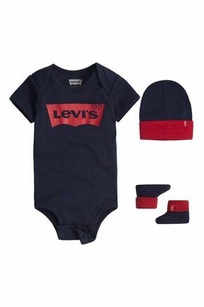 Komplet za dojenčka Levi's mornarsko modra barva - mornarsko modra. Komplet za dojenčka iz kolekcije Levi's. Model izdelan iz mehke pletenine.