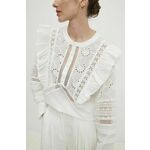 Bombažna majica Answear Lab ženska, bela barva - bela. Bluza iz kolekcije Answear Lab izdelana iz tkanine z dekorativnim vezenjem. Kolekcija je na voljo izključno na Answear.Si.