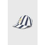 Kapa za dojenčka Mayoral Newborn mornarsko modra barva - mornarsko modra. Za dojenčke kapa s šiltom vrste baseball iz kolekcije Mayoral Newborn. Model izdelan iz vzorčastega materiala.