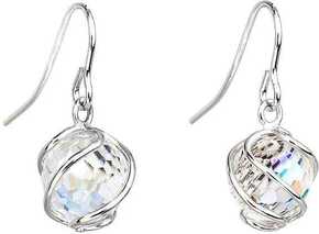 Preciosa Uhani Romantične kroglice Crystal AB 6716 42 srebro 925/1000