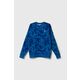 Otroški pulover adidas Originals - modra. Otroški pulover iz kolekcije adidas Originals, izdelan iz elastične pletenine. Model iz izjemno udobne tkanine z visoko vsebnostjo bombaža.