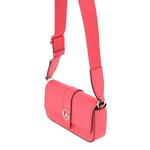 Usnjena torbica MICHAEL Michael Kors roza barva - roza. Majhna torbica iz kolekcije MICHAEL Michael Kors. Model na zapenjanje, izdelan iz naravnega usnja. Lahek in udoben model, idealen za vsakodnevno nošenje.