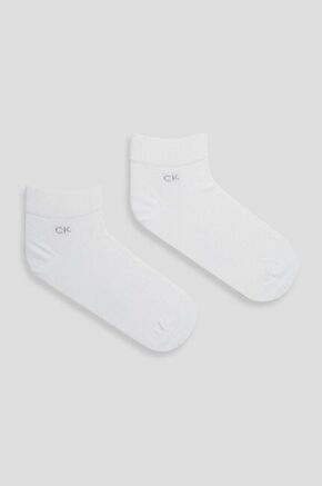 Calvin Klein nogavice (2-pack) - bela. Dolge nogavice iz zbirke Calvin Klein. Model iz elastičnega