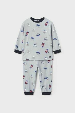 Pižama za dojenčka Mayoral siva barva - siva. Pižama za dojenčka iz kolekcije Mayoral. Model izdelan iz vzorčaste pletenine.