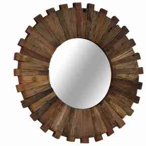 VidaXL Stensko ogledalo iz trdnega predelanega lesa 50 cm