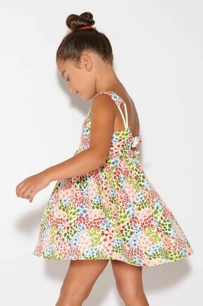 Otroška bombažna obleka Mayoral - pisana. Otroška Obleka iz kolekcije Mayoral. Nabran model izdelan iz vzorčaste tkanine.