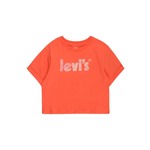 Levi's bombažna otroška majica - oranžna. T-shirt otrocih iz zbirke Levi's. Model narejen iz tiskane tkanine.