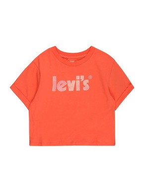 Levi's bombažna otroška majica - oranžna. T-shirt otrocih iz zbirke Levi's. Model narejen iz tiskane tkanine.