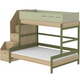 Flexa POPSICLE družinska postelja s stopnicami, 140x200 + 90x200 cm - kiwi