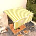 Vidaxl Avtomatsko zložljiva tenda s senčilom 4,5x3 m rumena in bela