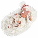 Llorens 63576 NEW BORN GIRL - realistična otroška punčka s polnim ohišjem iz vinila - 35 c
