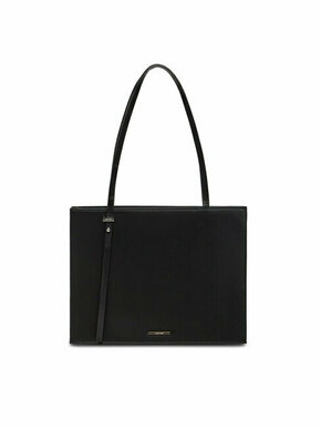 Torbica Calvin Klein črna barva - črna. Srednje velika torbica iz kolekcije Calvin Klein. Model na zapenjanje