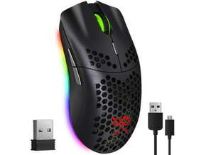 MALATEC brezžična akumulatorska optična igralna miška 2400DPI LED RGB 00019495