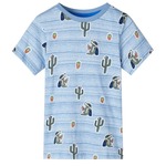vidaXL Otroška majica s kratkimi rokavi modra mešana 140