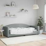 vidaXL Raztegljiva postelja svetlo siva 90x200 cm blago