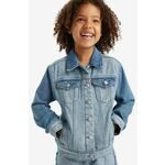 Otroška jeans jakna Levi's - modra. Otroški jakna iz kolekcije Levi's. Nepodložen model, izdelan iz bombažnega materiala.
