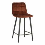 Žametni barski stoli v kompletu 2 ks v konjak rjavi barvi 94 cm Jelt – LABEL51