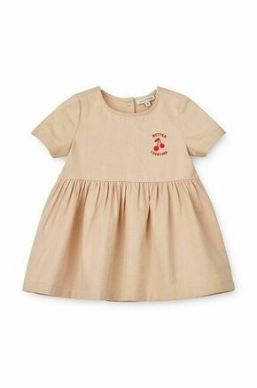 Otroška bombažna obleka Liewood Livia Baby Dress rdeča barva - rdeča. Obleka za dojenčke iz kolekcije Liewood. Nabran model