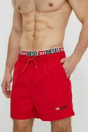 Kopalne kratke hlače Diesel rdeča barva - rdeča. Kopalne kratke hlače iz kolekcije Diesel