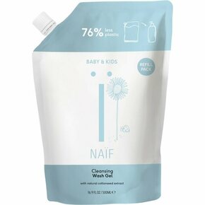 Naif Baby &amp; Kids Cleansing Wash Gel čistilni gel za umivanje za otroke in dojenčke nadomestno polnilo 500 ml