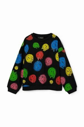 Otroški bombažen pulover Desigual črna barva - črna. Otroški pulover iz kolekcije Desigual