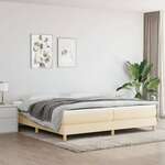 Greatstore Box spring postelja z vzmetnico krem 200x200 cm blago