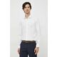Bombažna srajca Calvin Klein moška, bela barva - bela. Srajca iz kolekcije Calvin Klein, izdelana iz enobarvne tkanine. Model iz izjemno udobne tkanine z visoko vsebnostjo bombaža.