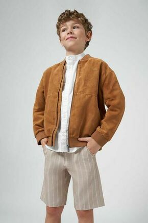 Otroške kratke hlače z mešanico lana Mayoral siva barva - siva. Otroški kratke hlače iz kolekcije Mayoral. Model izdelan iz gladke tkanine.