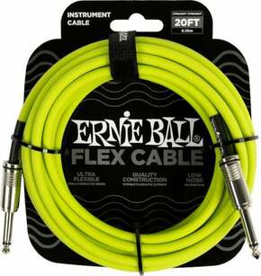 Ernie Ball Flex Instrument Cable Straight/Straight Zelena 6 m Ravni - Ravni
