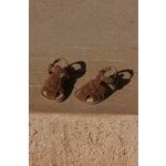 Otroški sandali iz semiša Konges Sløjd bež barva - bež. Otroški Sandali iz kolekcije Konges Sløjd. Model izdelan iz iz semiš usnja.