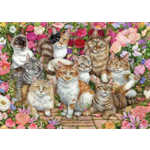 Jumbo FALCON Puzzle Mačke med rožami 1000 kosov
