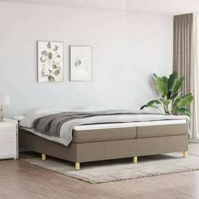 Shumee Box spring postelja z vzmetnico taupe 200x200 cm blago