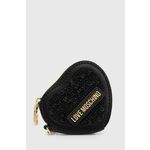 Denarnica Love Moschino ženski, črna barva - črna. Mala denarnica iz kolekcije Love Moschino. Model izdelan iz kombinacije tekstilnega materiala in ekološkega usnja.