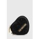 Denarnica Love Moschino ženski, črna barva - črna. Mala denarnica iz kolekcije Love Moschino. Model izdelan iz kombinacije tekstilnega materiala in ekološkega usnja.