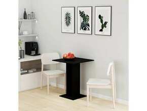 VIDAXL Bistro mizica črna 60x60x75 cm iverna plošča