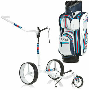 Jucad Carbon 3-Wheel Aquastop Bag SET White Ročni voziček za golf