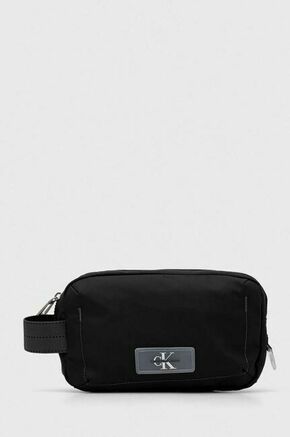 Kozmetična torbica Calvin Klein Jeans črna barva - črna. Kozmetična torbica iz kolekcije Calvin Klein Jeans. Model izdelan iz sintetičnega materiala.