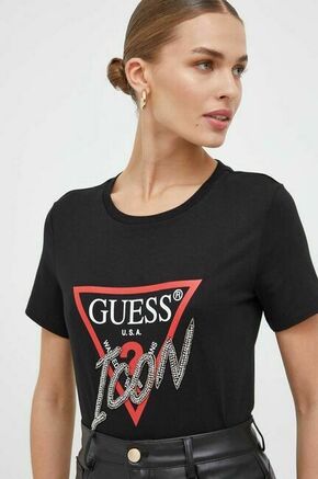Bombažna kratka majica Guess ženski