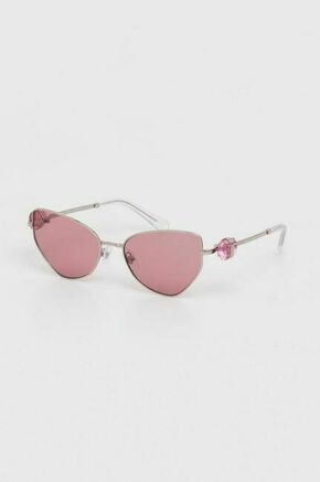 Sončna očala Swarovski 5679531 LUCENT roza barva - roza. Sončna očala iz kolekcije Swarovski. Model s prozornimi stekli in okvirji iz kovine. Ima filter UV 400.