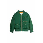 Otroška bomber jakna Mini Rodini zelena barva - zelena. Otroški Bomber jakna iz kolekcije Mini Rodini. Prehoden model, izdelan iz gladkega materiala.