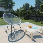 vidaXL Vrtni gugalni stol iz vrvic poli ratan 72,5x77x90 cm sive barve