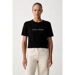 Calvin Klein Jeans pletena majica ženska bombažna črna LV047H300G