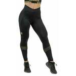 Nebbia High Waist Push-Up Leggings INTENSE Heart-Shaped Black/Gold XS Fitnes hlače
