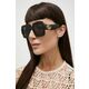 Sončna očala Gucci ženski, rjava barva - rjava. Sončna očala iz kolekcije Gucci. Model z enobarvnimi stekli in okvirjem iz plastike.