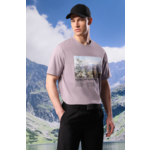 Bombažna kratka majica Medicine moška, vijolična barva - vijolična. Kratka majica iz posebne kolekcije Tatrzański Park Narodowy x Medicine. Model izdelan iz pletenine s potiskom.