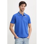 Polo Red Bull Racing x Pepe Jeans TIPPED LOGO POLO moški, vijolična barva, RM540013 - modra. Polo iz kolekcije Red Bull Racing x Pepe Jeans, izdelan iz pletenine s potiskom. Model iz izjemno udobne tkanine z visoko vsebnostjo bombaža.
