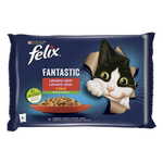 Felix hrana za mačke Fantastic s piščancem in paradižnikom, z govedino in korenčkom v želeju, 12 (4x85 g)